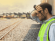 Railway worker in the heat